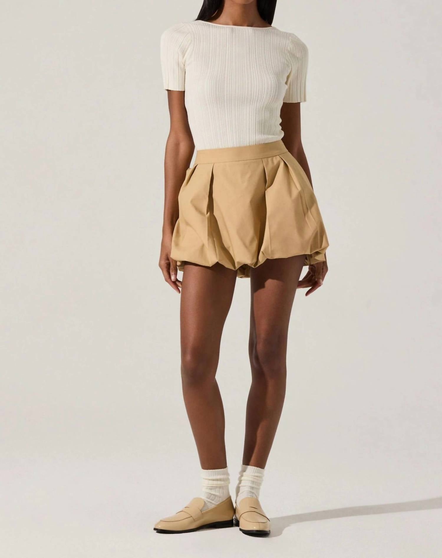 Astr - Toini Pleated Bubble Mini Skort