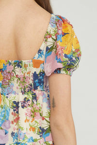 entro Stella Puff Sleeve Dress in floral multi - women's dress - view 4
