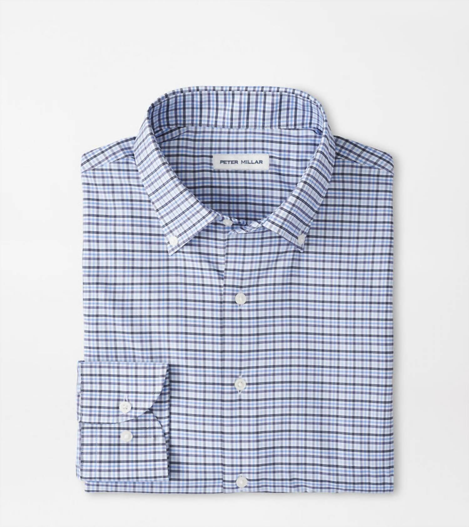 PETER MILLAR Leavenworth Performance Twill Sport Shirt in evening tide 1 - men's shirt - view 5