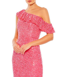 Mac Duggal - One-shoulder Sequined Evening Gown