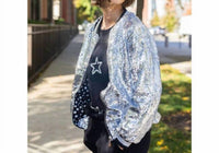 Lola + The Boys - Emoji Sequin Adult Bomber Jacket