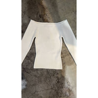 Enza Costa - Women's Soft Structure Knitted Off Shoulder Top