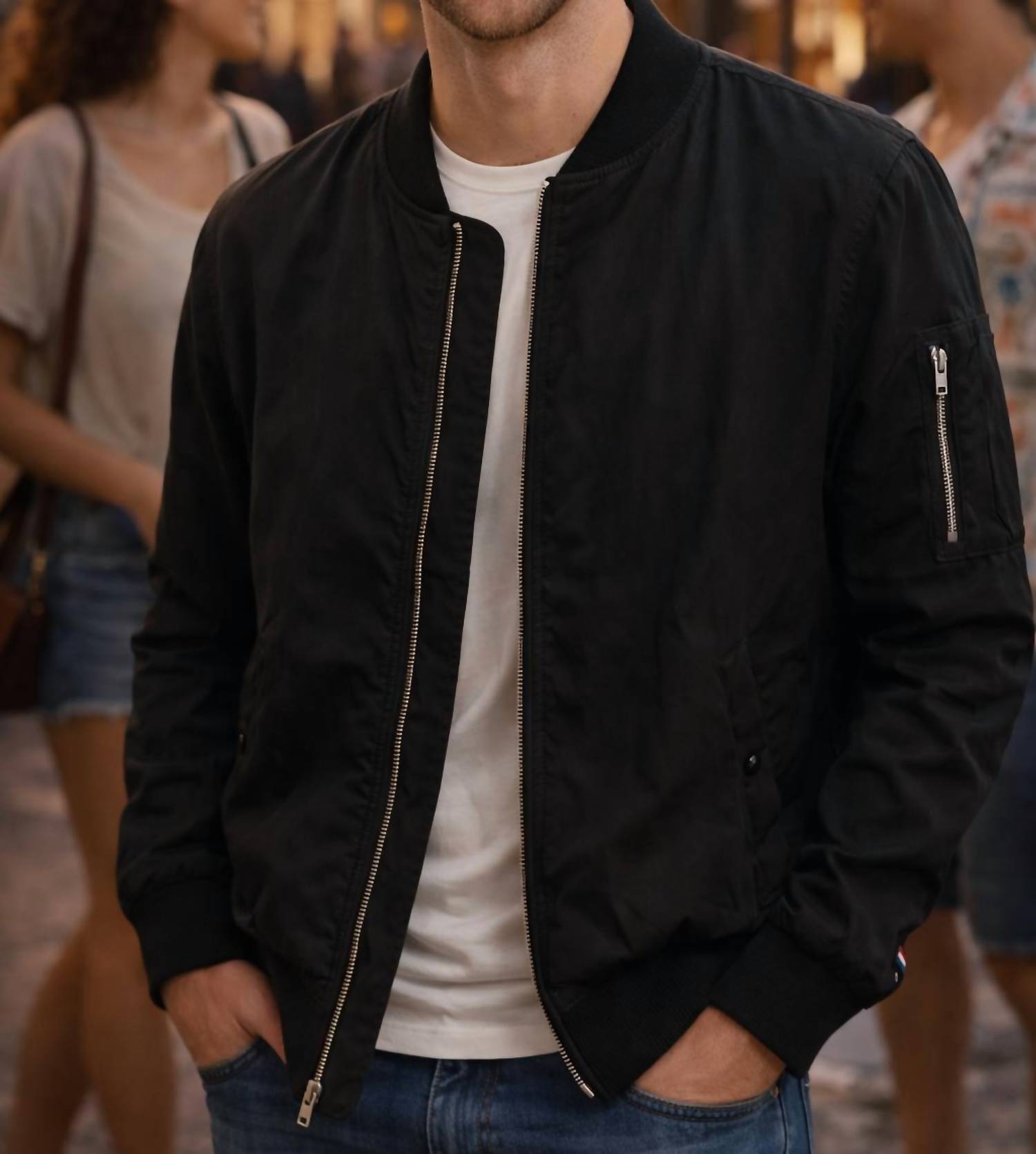 SOL ANGELES Keith Bomber Jacket in black - men's jacket