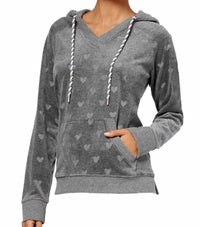 Jenni By Jennifer Moore - Women's Printed Hooded Velour Hoodie