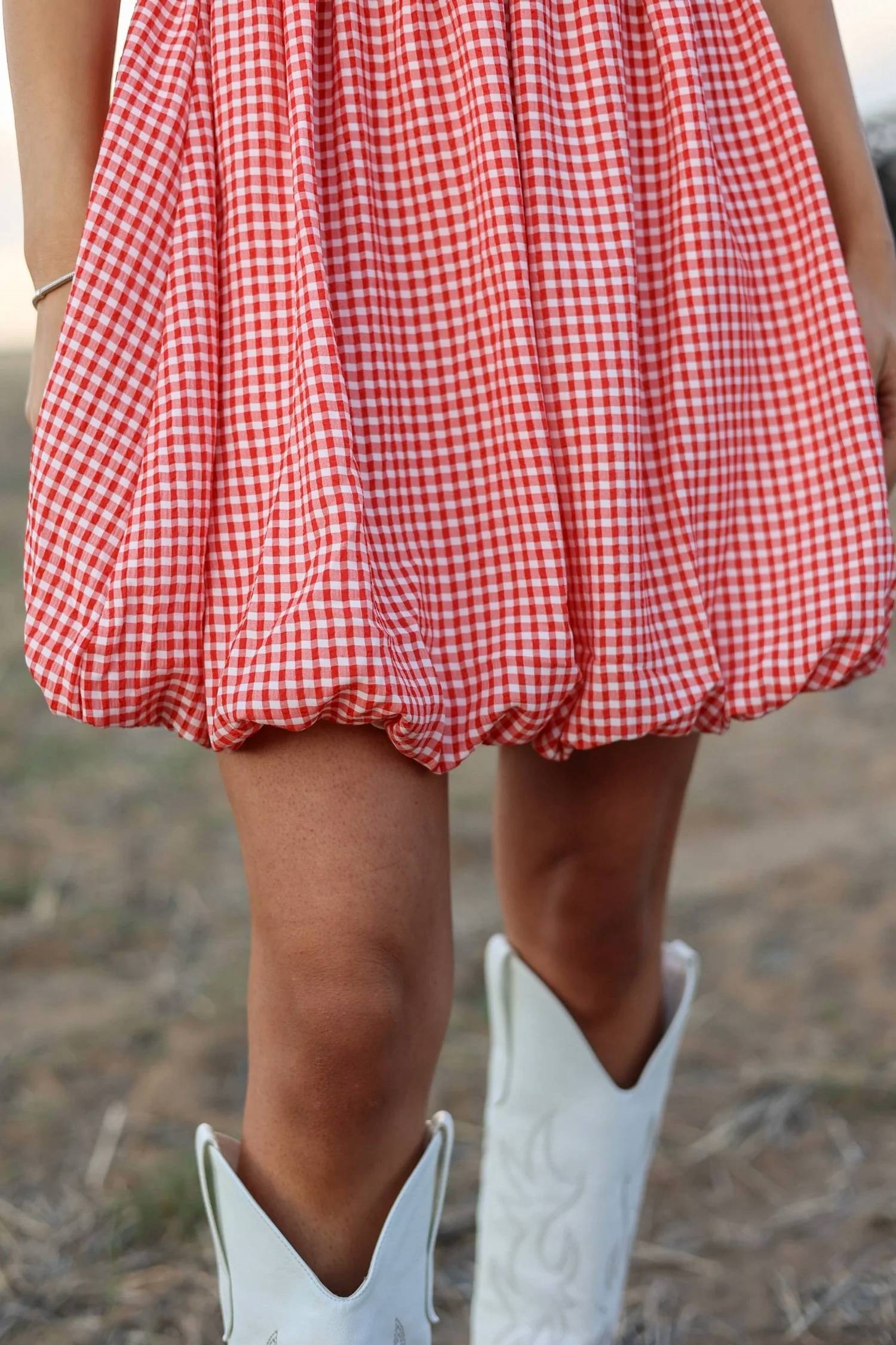Gilli - Nashville Gingham Smocked Bubble Dress