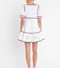 English Factory - EMBROIDERED SHORT SLEEVE DRESS