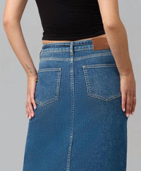 LOLA JEANS High Rise Maxi Skirt in blue - women's skirt - view 5