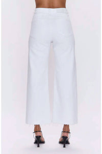 Pistola - Penny Crop High Waist Raw Hem Wide Leg Jeans
