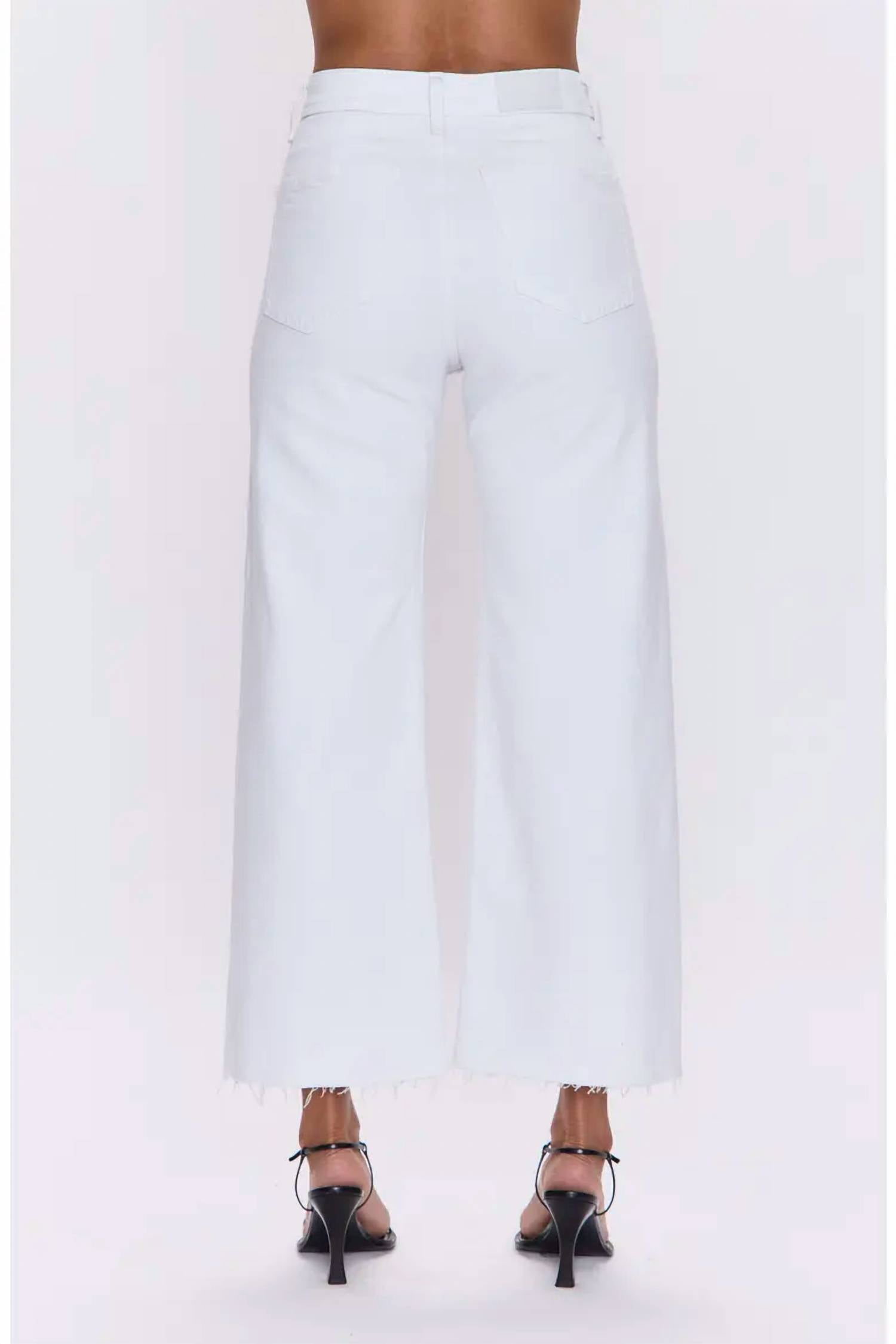 Pistola - Penny Crop High Waist Raw Hem Wide Leg Jeans
