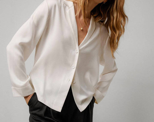 Lunya - Washable Silk Button Up Long Sleeve Shirt