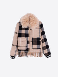 Vilagallo - Check Fringe Bomber Jacket