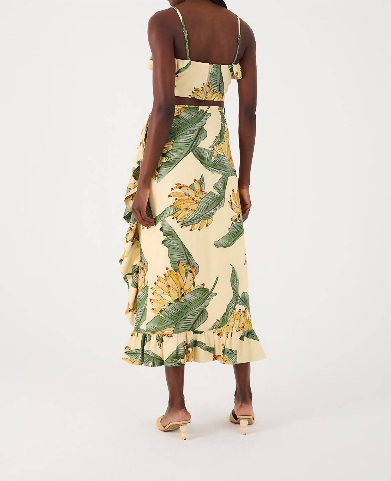 dress to Banana Maxi Skirt in paradise print - women's skirt - view 4
