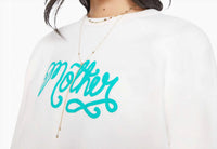 Mother Concert Crewneck Raglan Sweatshirt in white - women's top - detail view