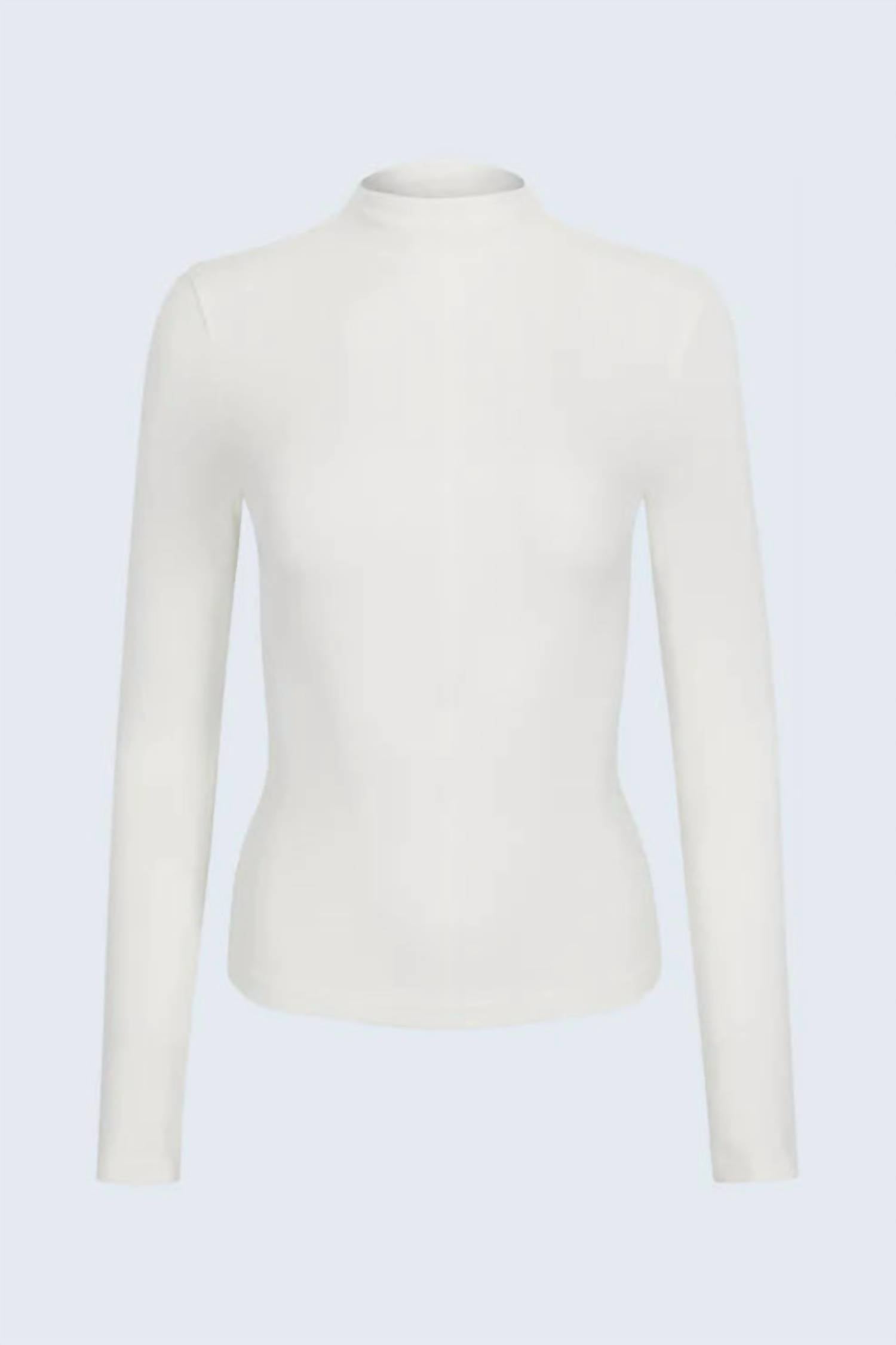 PISTOLA Dara Long Sleeve Funnel Neck Top in ecru 1 - women's long sleeve top - view 4