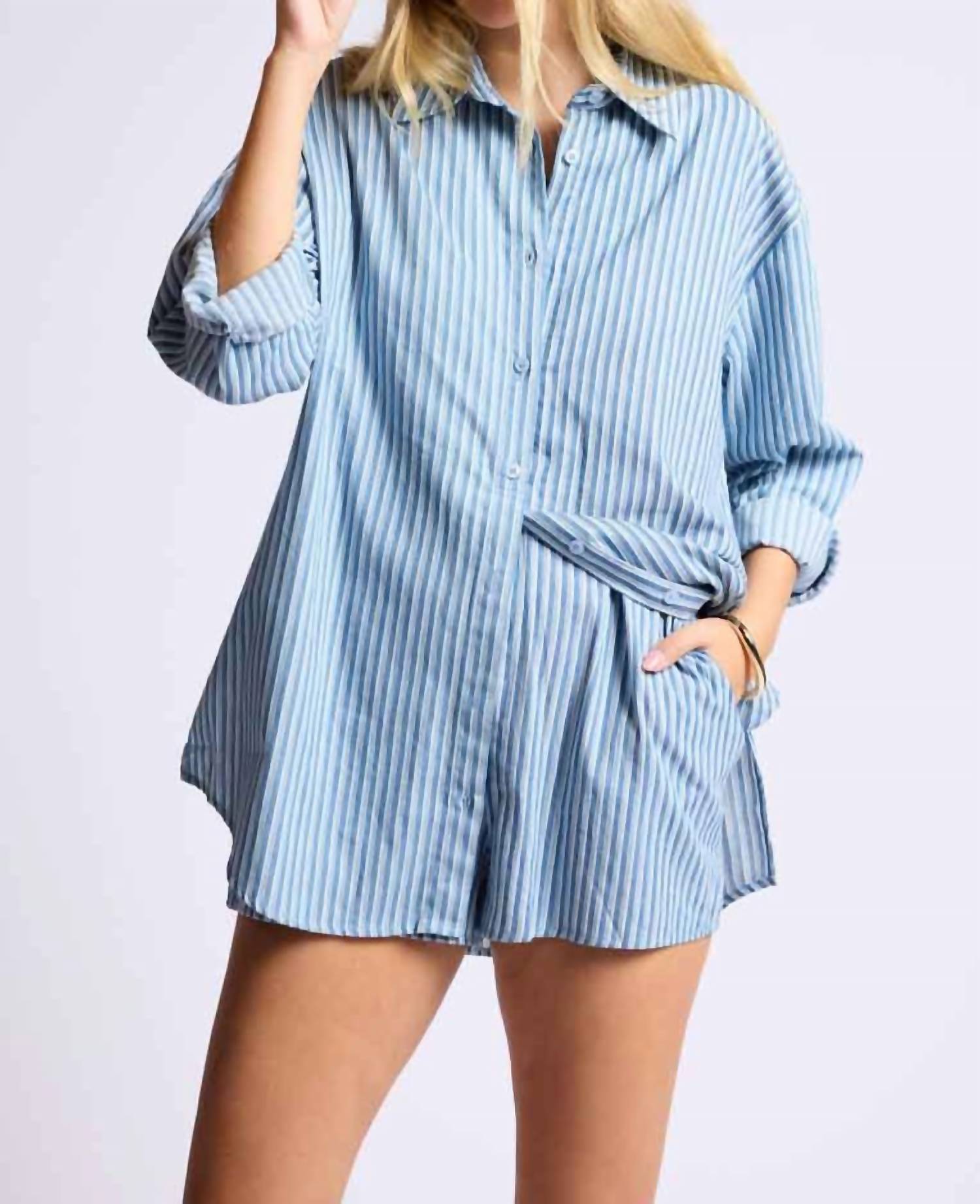 Sage The Label - Boyfriend Style Shirt & Short Romper
