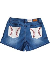 Rubies + Honey - Baseball Denim Shorts