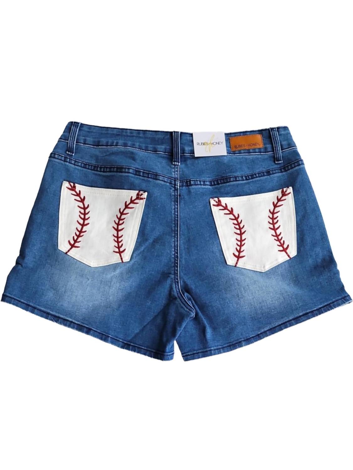 Rubies + Honey - Baseball Denim Shorts