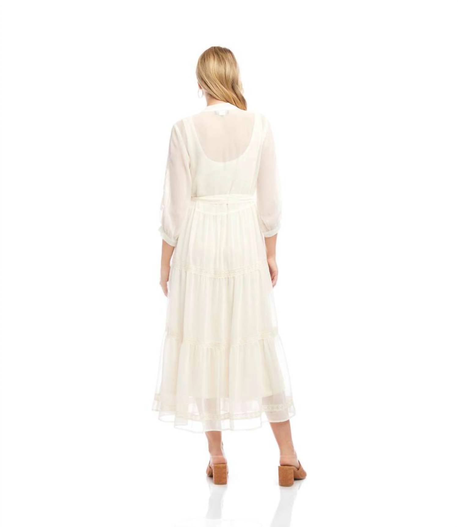 Karen Kane - Embroidered Tiered Midi Dress