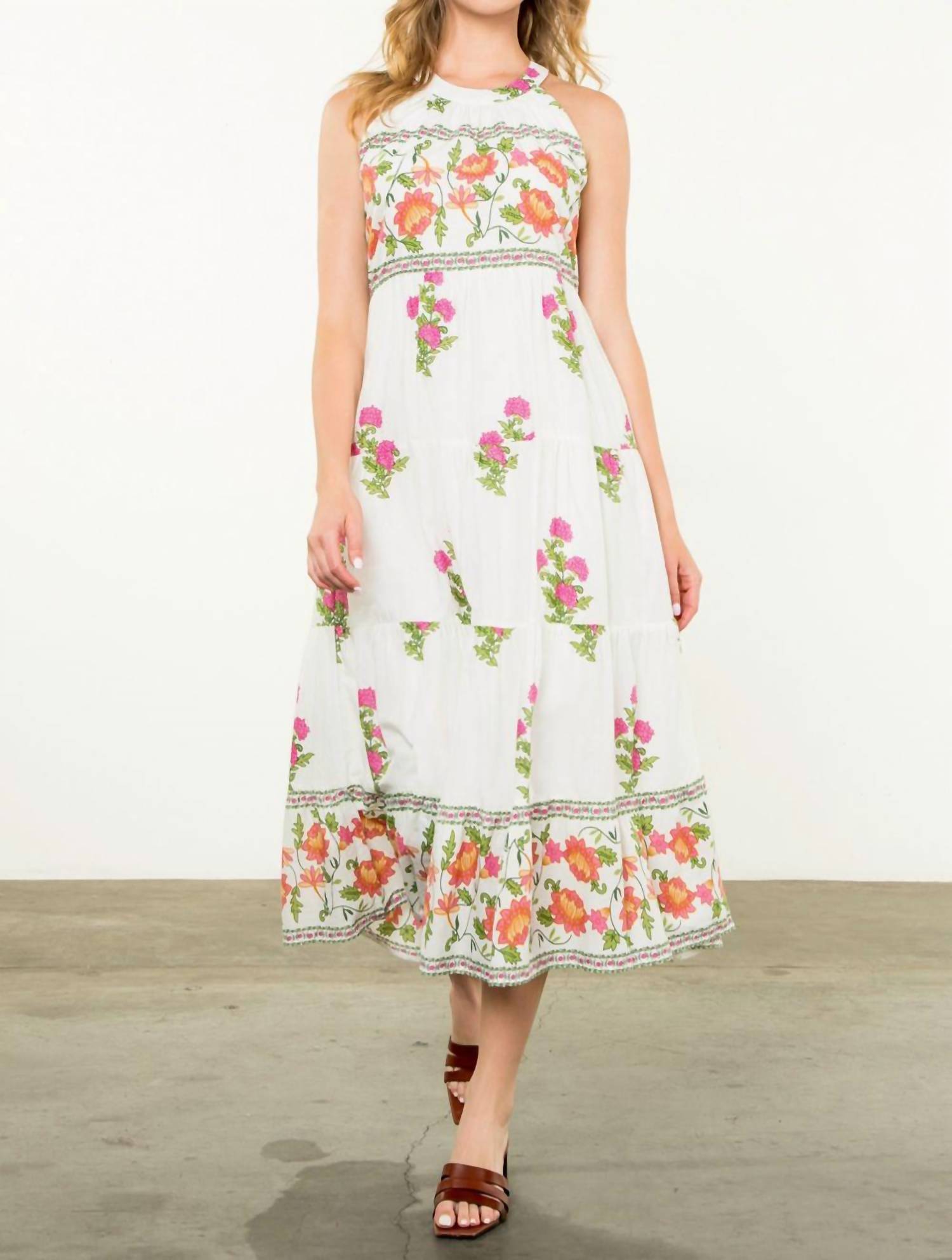 Thml - Halter Floral Print Maxi Dress