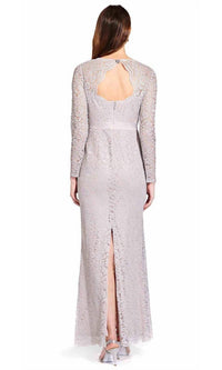 Adrianna Papell - Embellished Keyhole Lace Dress