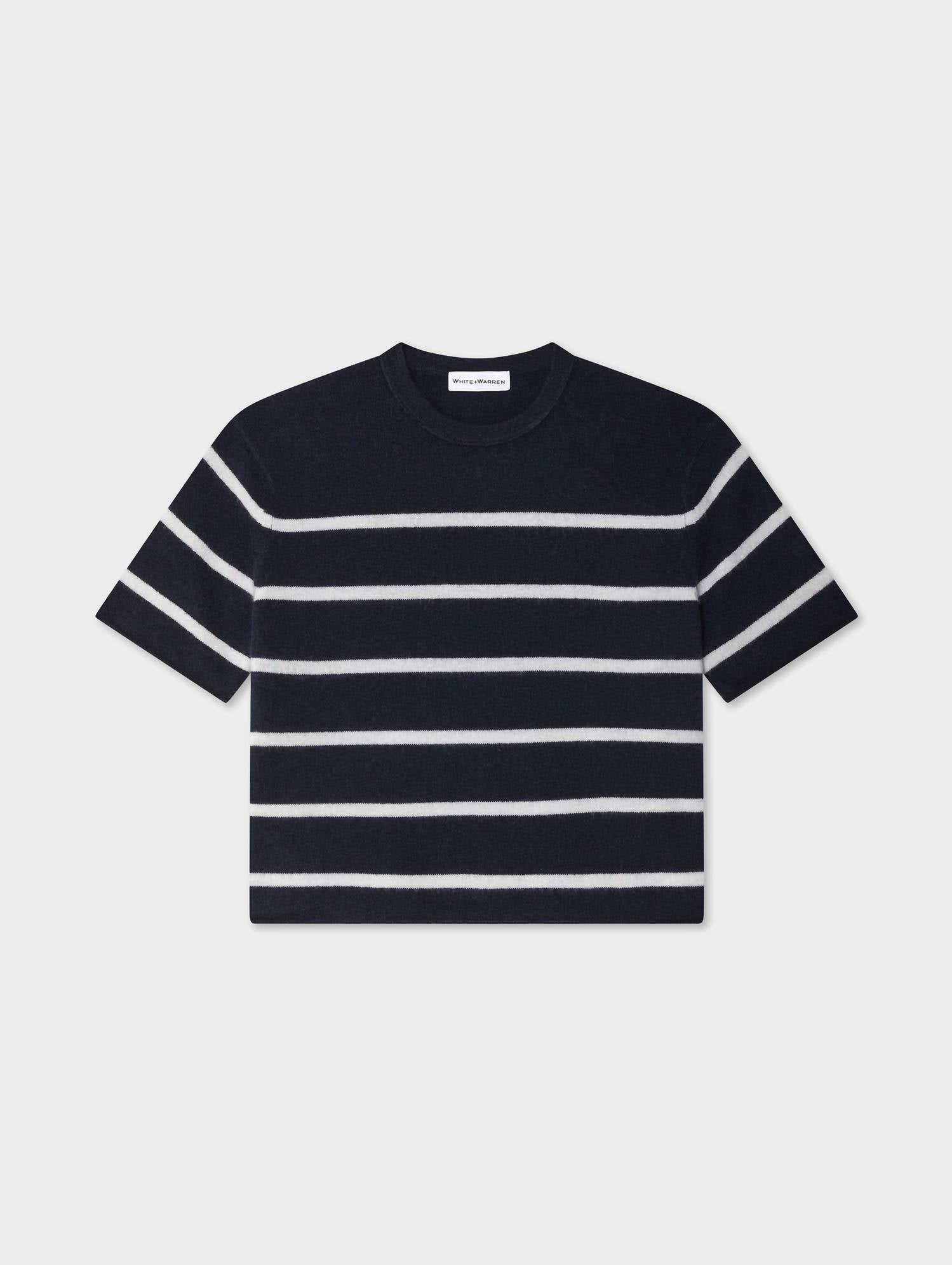 White + Warren - Cashmere Roll Trim T-shirt