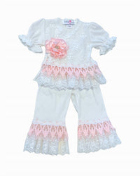 Katie Rose - Girl's Aria 2-Piece Lace With Flower Set
