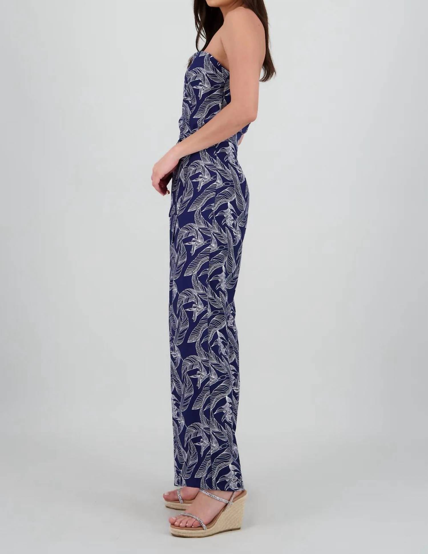La Mer Luxe - Alia Strapless Printed Jumpsuit