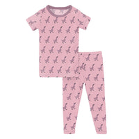 Kickee - Kids' Bamboo Print Short Sleeve Pajama Set