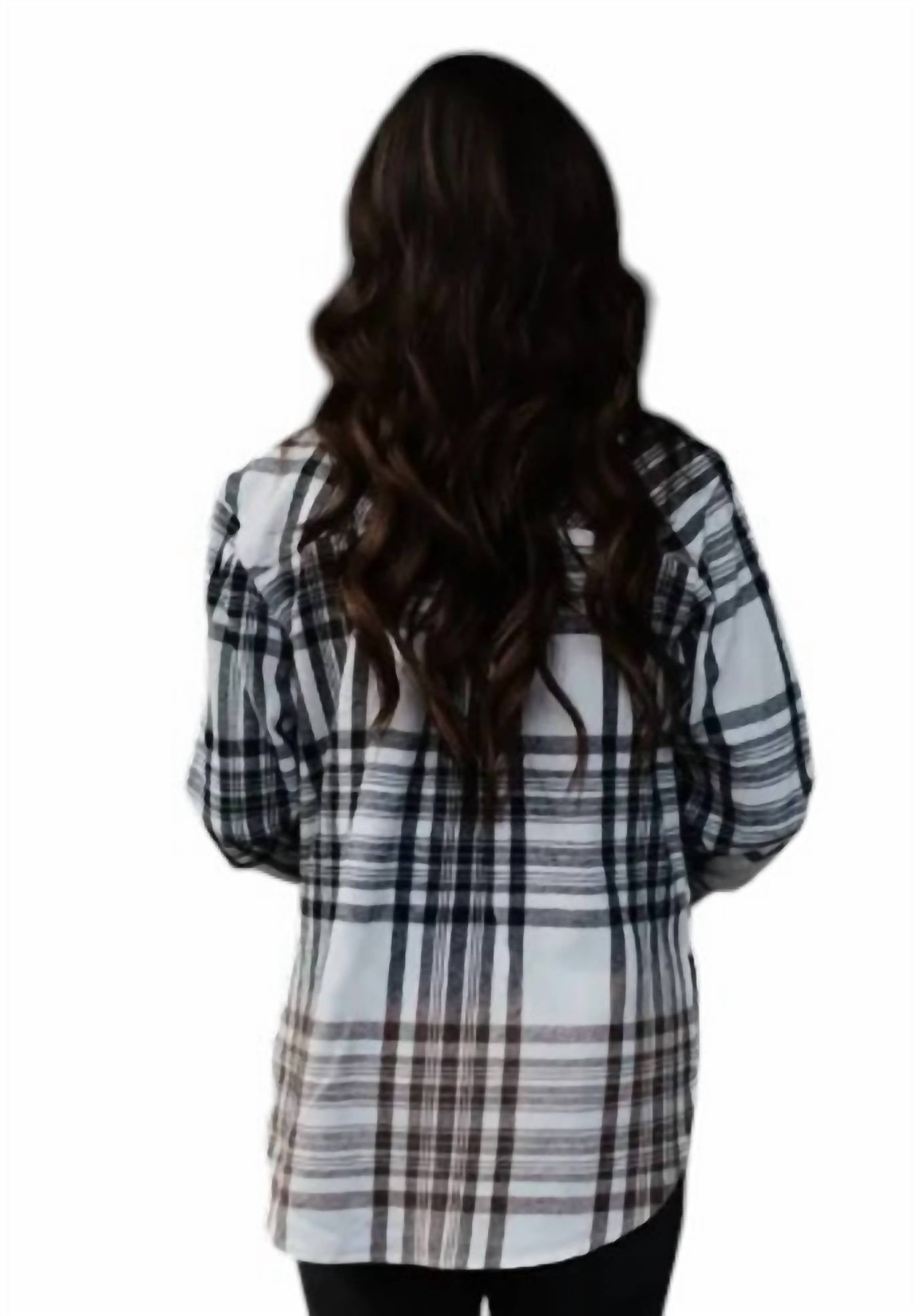 Panache - Bleach Dipped Plaid Flannel Shirt