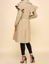 Tcec - Ruffle Detail Trench Coat