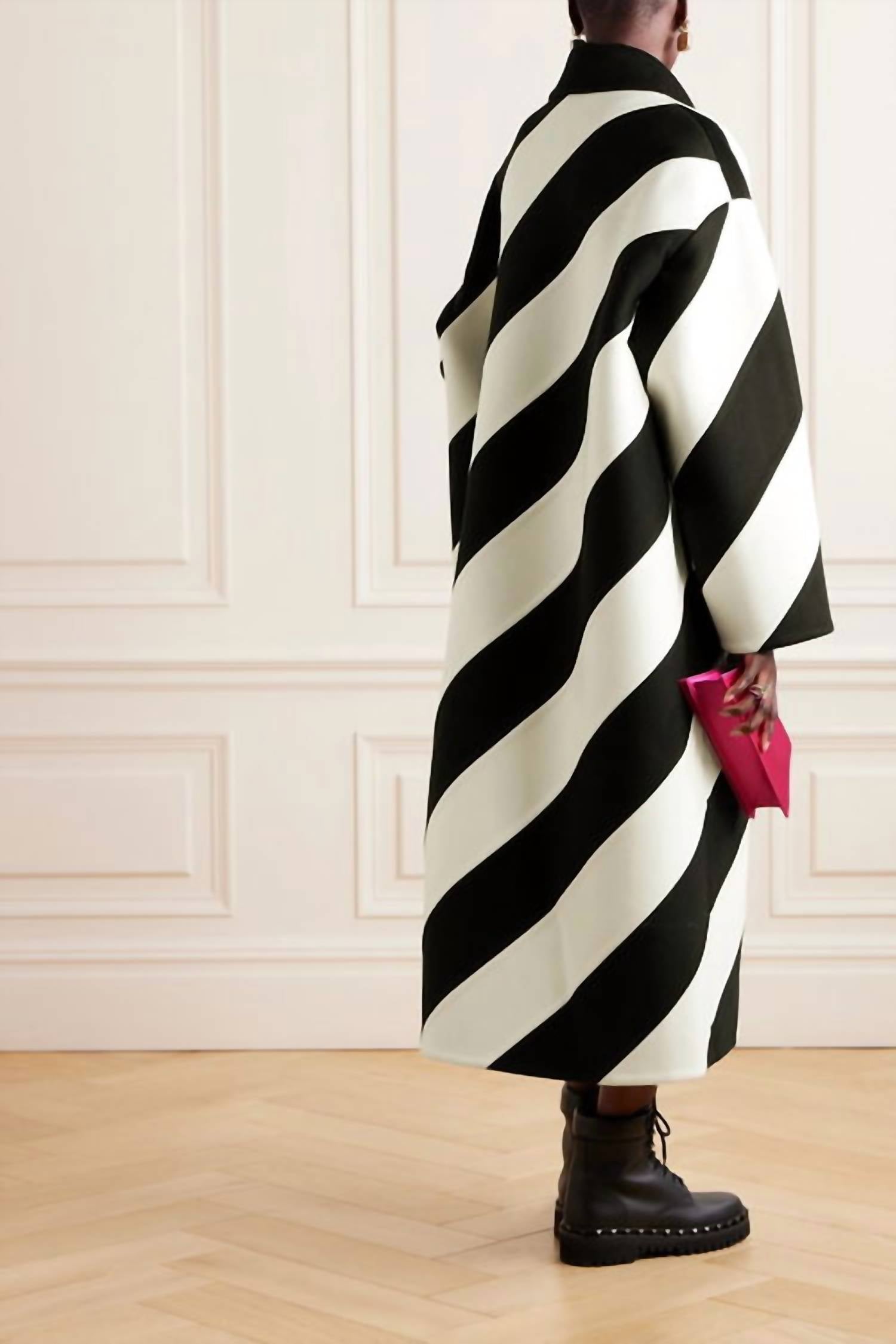 Valentino - Oversized Striped Coat