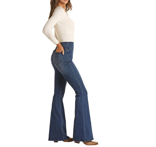 Rock & Roll Denim - Pull On Scalloped Waist Bell Bottoms Flare Jeans