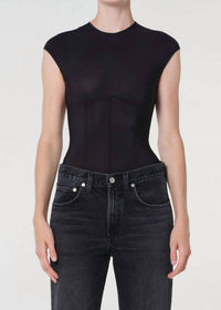 AGOLDE Nadia Fitted Bodysuit in black - women's shirt