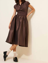 Hutch - Drop-waist Short-sleeve Iridescent Midi Dress