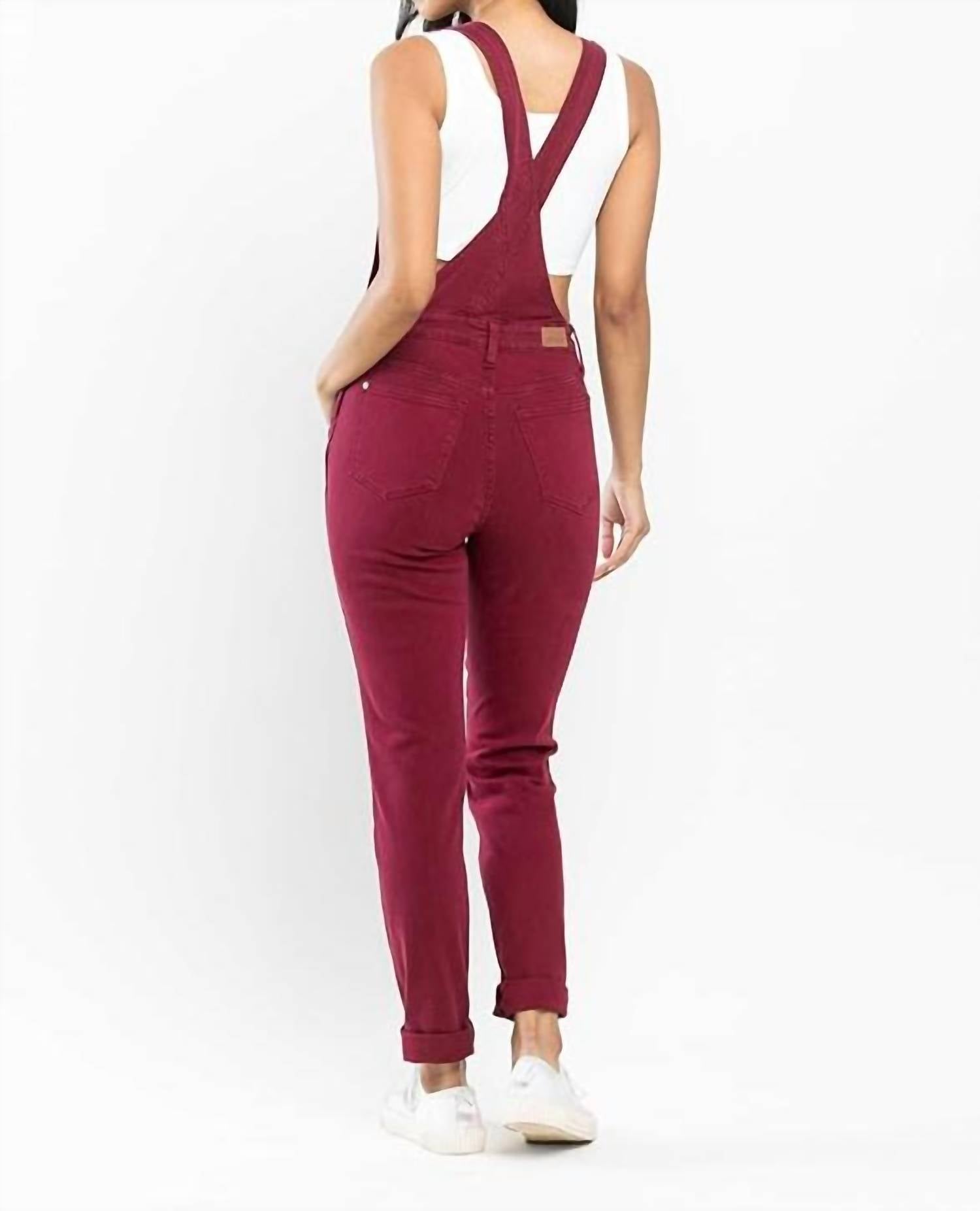 Judy Blue - Garment Dyed High Rise Double Cuffed Overalls - Plus