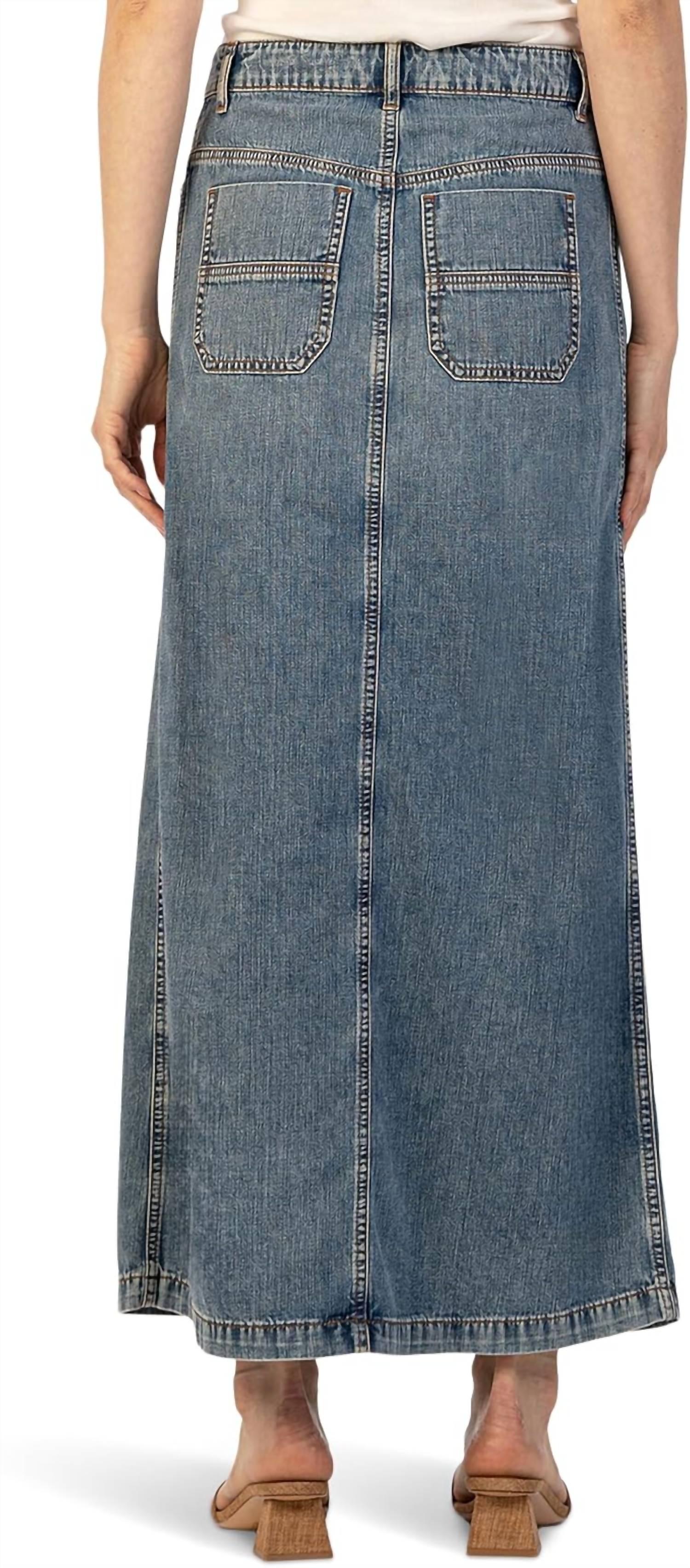 Kut From The Kloth - Liora Button Front Long Denim Skirt