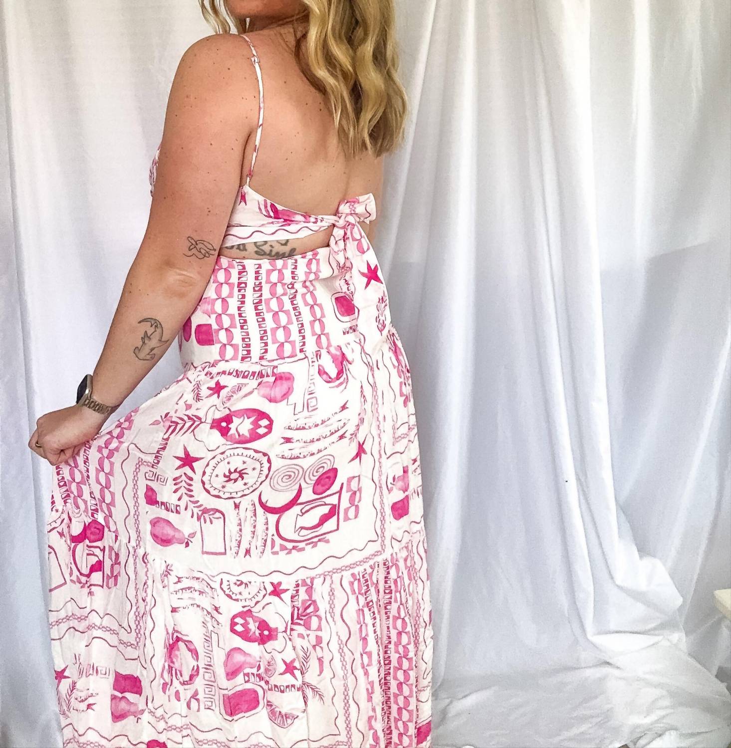 One And Only Collective - Mirabelle Woven Back Tie Maxi Dress