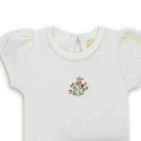 Ely'S & Co. - Girls Ribbed Floral Embroidered T-shirt And Bloomer Set