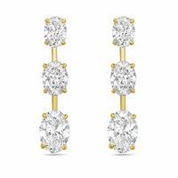 Diana M Jewels - Women's Oval Lab-Grown Diamond Stud Earrings (8.00 Ct TCW) - Elegant Plus
