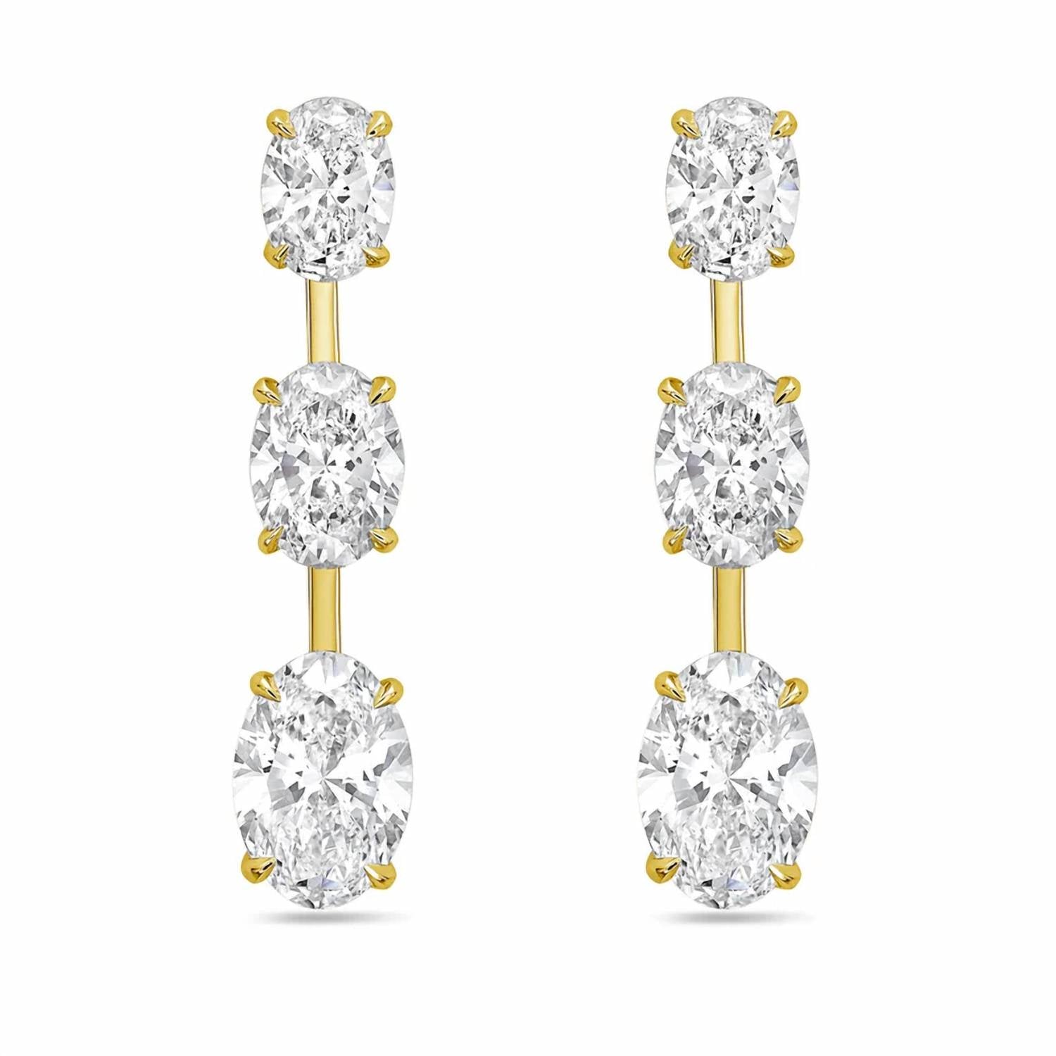 Diana M Jewels - Women's Oval Lab-Grown Diamond Stud Earrings (8.00 Ct TCW) - Elegant Plus
