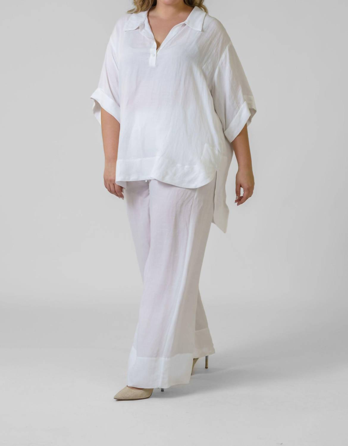 Mat Fashion - Linen Viscose Blouse - Plus