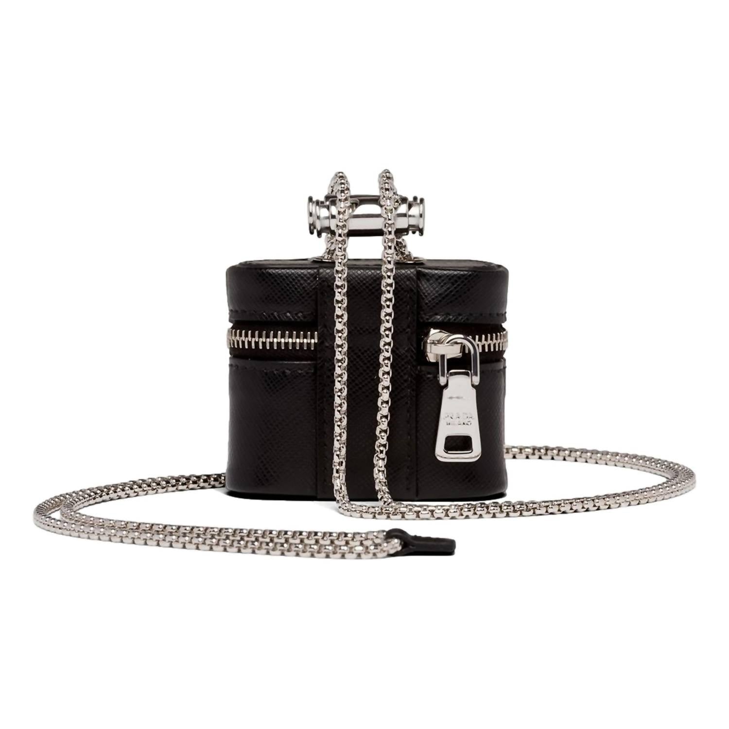 AirPods PRADA チェーン Silver with Metal in Gray Steel Case Necklace Pro AirPods Prada イヤホン