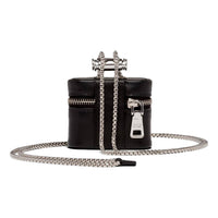 Prada - Women's Triangle Saffiano Leather Mini Airpods Case With Chain