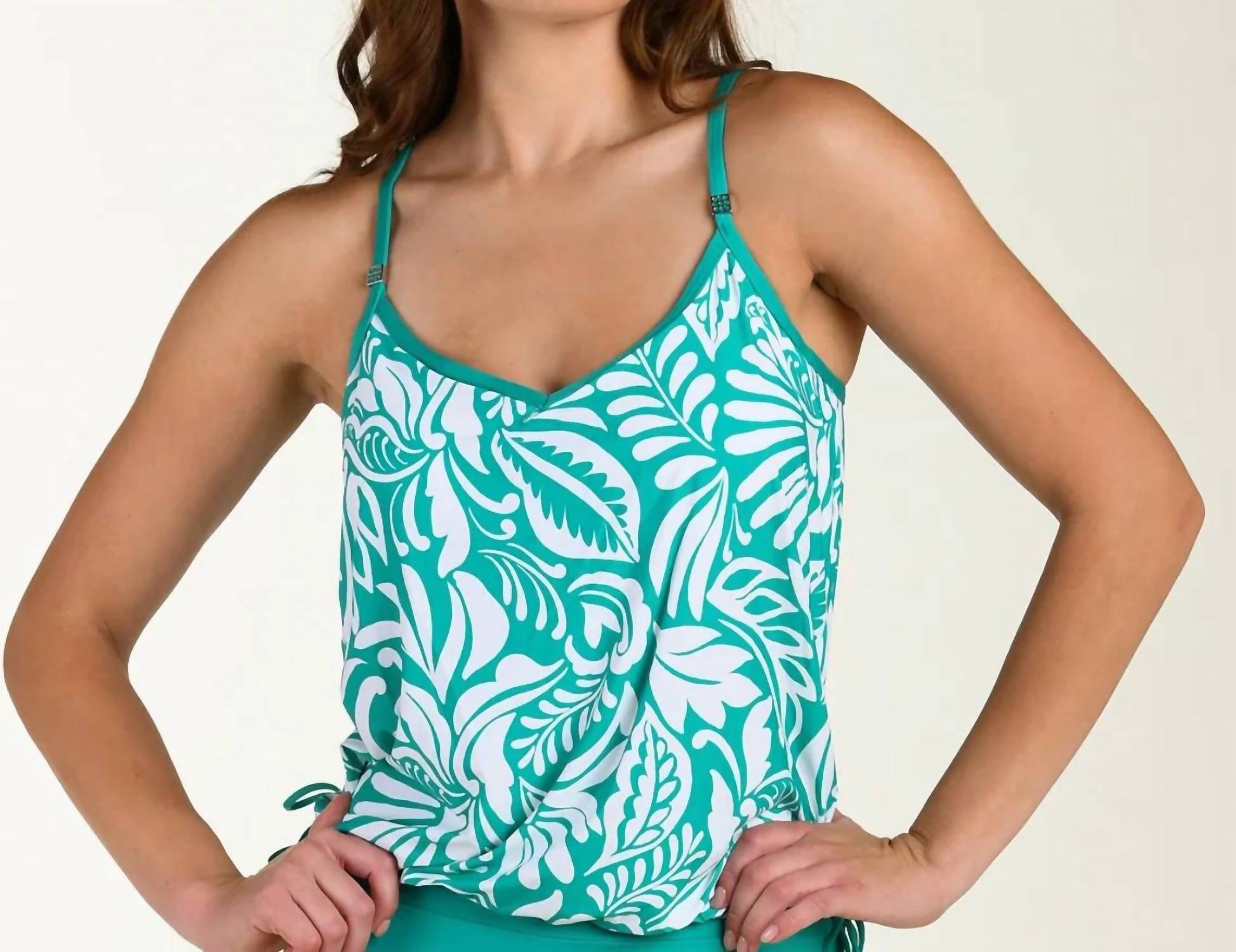 24Th & Ocean - Underwire V-neck Blouson Tankini Top