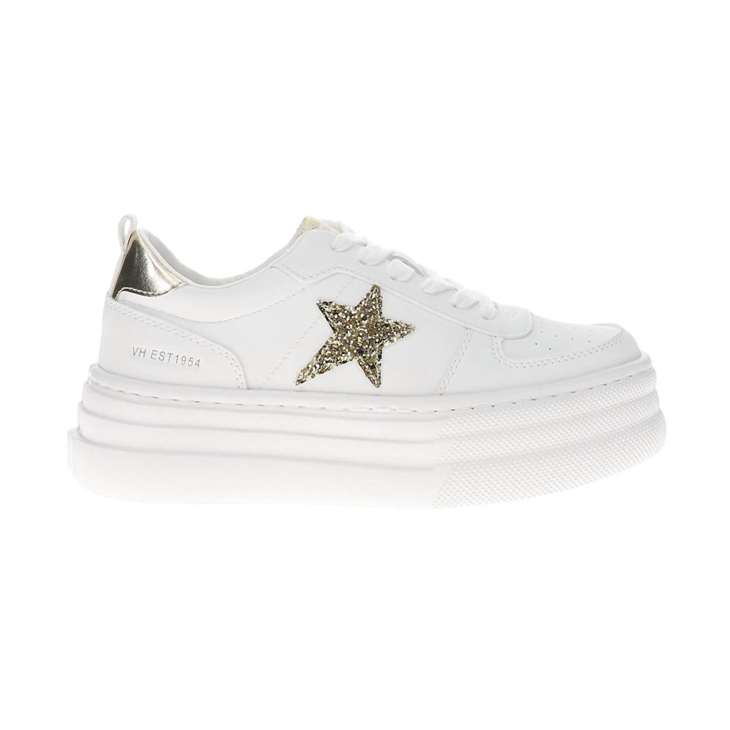 Vintage Havana Women's Hunter Glitter Platform Sneakers in gold - women's sneaker - detail view