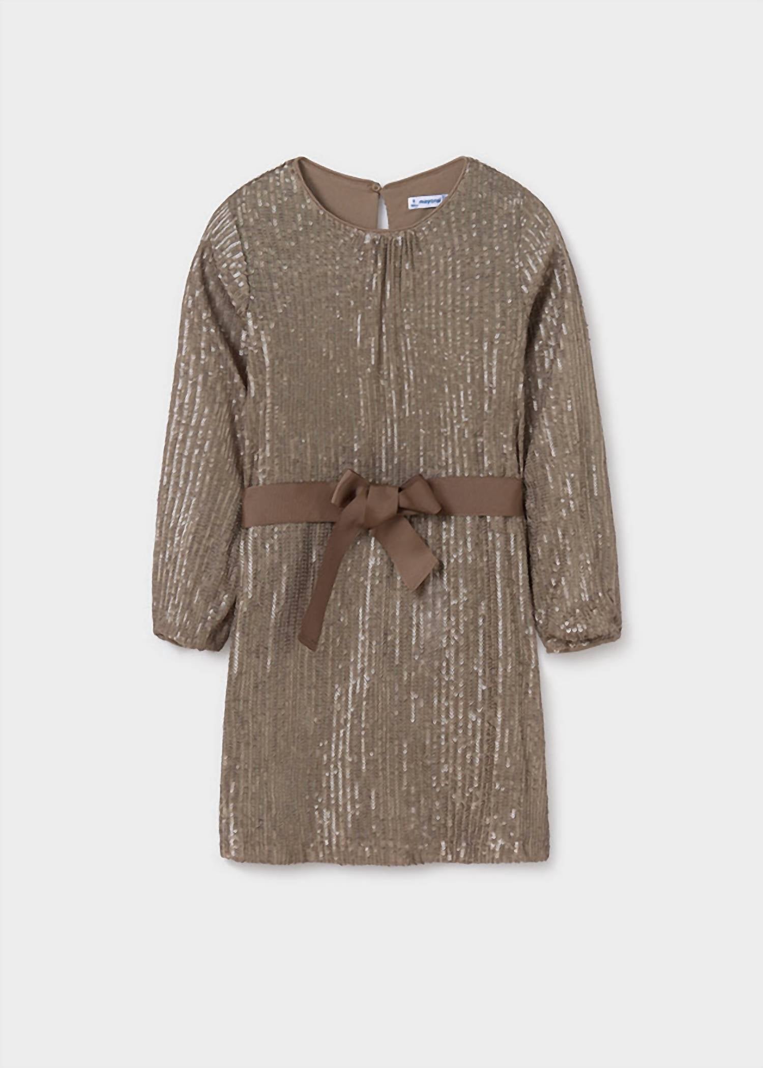 Mayoral - Girls Sequin Dress with Belt