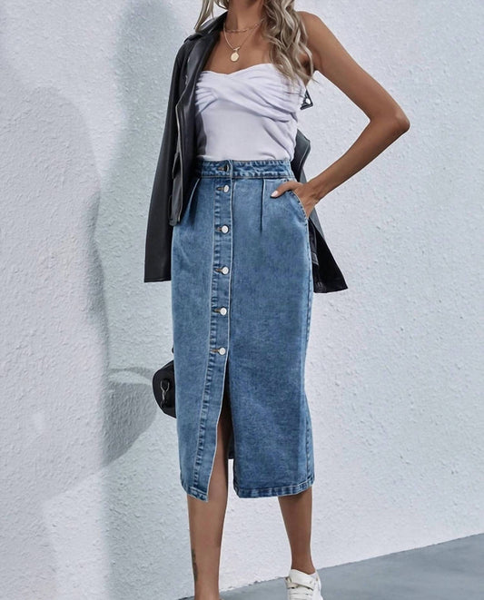 Wholesalesir - Women's High-waisted Denim Skirt