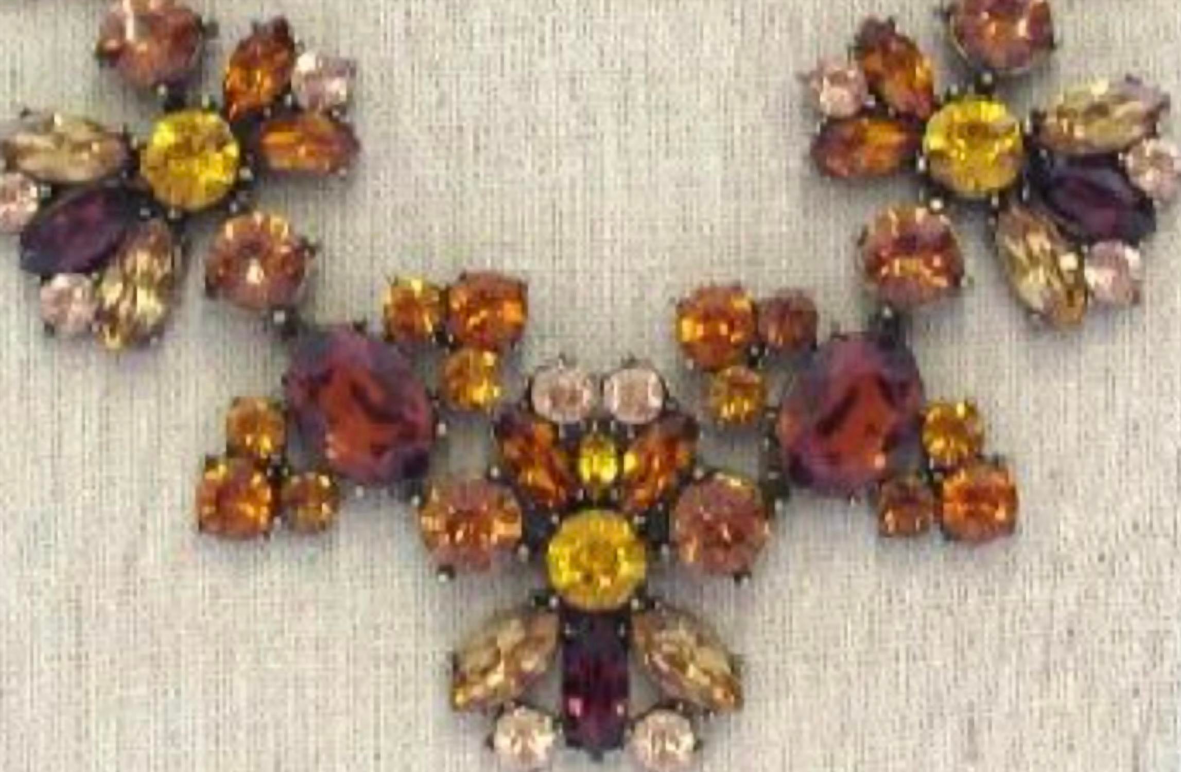 Jewelry Max - Women's Topaz Victorian Statement Necklace Set