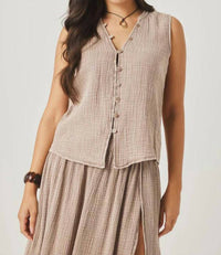 Splendid - Ava Gauze Button Tank