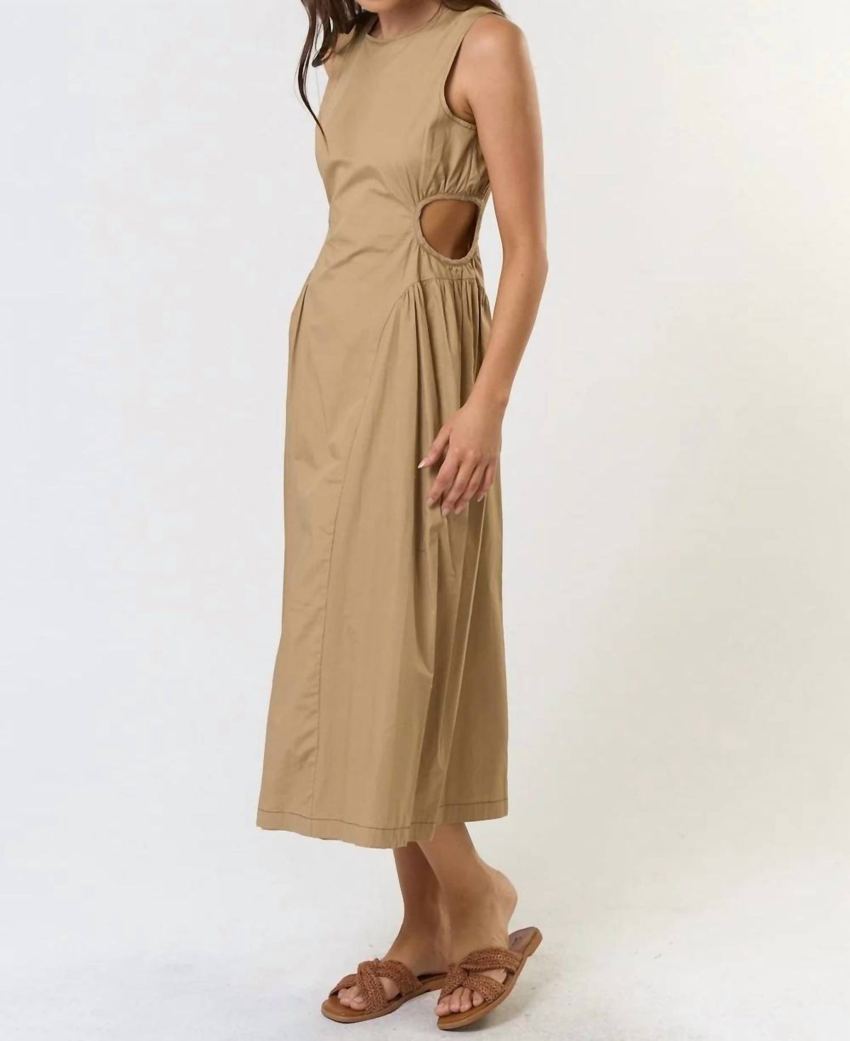 Lalavon - The Florence Cotton Cut Out Midi Dress